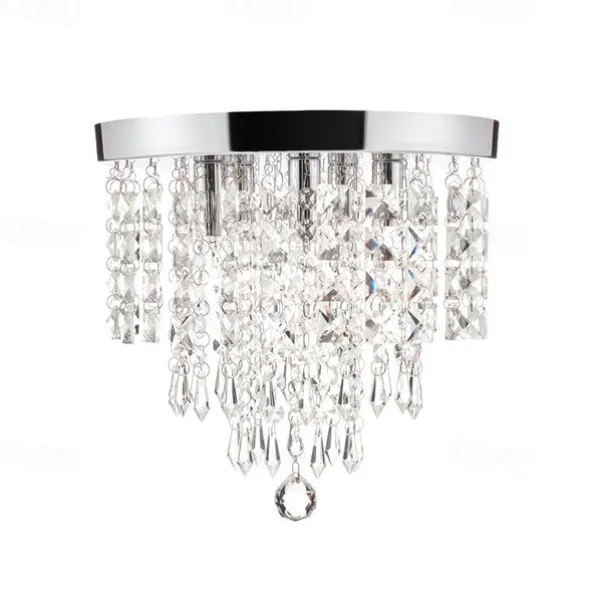 Crystal Chandelier LED Round Ceiling Light with LED Brightness Hall Lights 110-240V