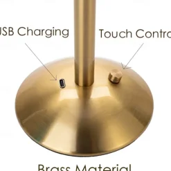 Crystal Cordless Table Lamp Nordic Style Skirt Modeling Bedroom Decoration Creative Atmosphere, Rechargeable Night Lamp Three Dimming Modes with USB Power Supply