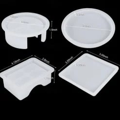 Crystal Drop Adhesive Diy Epoxy Resin Square Coaster Box Circular Coaster Box Storage Box Silicone Mirror Mold