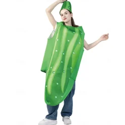 Cucumber Halloween Cosplay Costume Funny Costumes Carnival Costume Cosplay Adults' Men's Women's Carnival Masquerade Mardi Gras Performance Party Halloween Easy Halloween Costumes Dress Up