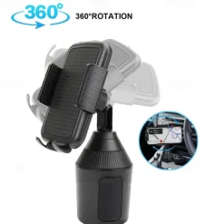 Cup Holder Phone Mount Buckle Type Rotatable Clamp Clip Phone Holder for Car Car Truck Compatible with All Mobile Phone Phone Accessory