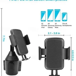 Cup Holder Phone Mount Buckle Type Rotatable Clamp Clip Phone Holder for Car Car Truck Compatible with All Mobile Phone Phone Accessory