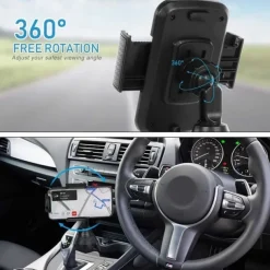 Cup Holder Phone Mount Buckle Type Rotatable Clamp Clip Phone Holder for Car Car Truck Compatible with All Mobile Phone Phone Accessory