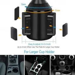 Cup Holder Phone Mount Buckle Type Rotatable Clamp Clip Phone Holder for Car Car Truck Compatible with All Mobile Phone Phone Accessory