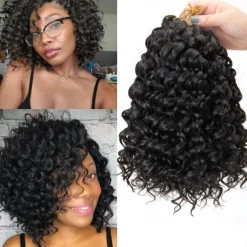 Curl Crochet hair for Black Women Short Beach Curl crochet hair Bohemian Crochet Braids Natural Black Deep Wave Braiding hair Extensions