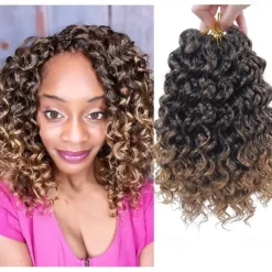 Curl Crochet hair for Black Women Short Beach Curl crochet hair Bohemian Crochet Braids Natural Black Deep Wave Braiding hair Extensions