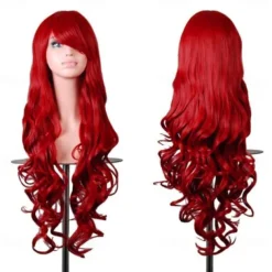 Curly Cosplay Wig Long Hair Heat Resistant Spiral Costume Wigs Anime Fashion Wavy Curly Cosplay Daily Party Red 32 80cm Halloween Wigs
