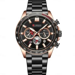 CURREN Men Quartz Watch Fashion Business Wristwatch Luminous Calendar Waterproof Decoration Steel Watch