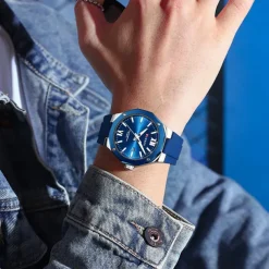 CURREN Men Quartz Watch Sports Fashion Casual Wristwatch Luminous Calendar Waterproof Decoration Silicone Gel Watch