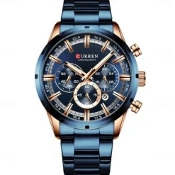 CURREN Men Watch Top Brand Luxury Sports Quartz Mens Watches Full Steel Waterproof Chronograph Wristwatch Men Relogio Masculino