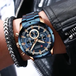 CURREN Men Watch Top Brand Luxury Sports Quartz Mens Watches Full Steel Waterproof Chronograph Wristwatch Men Relogio Masculino