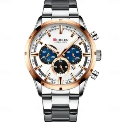 CURREN Men Watch Top Brand Luxury Sports Quartz Mens Watches Full Steel Waterproof Chronograph Wristwatch Men Relogio Masculino