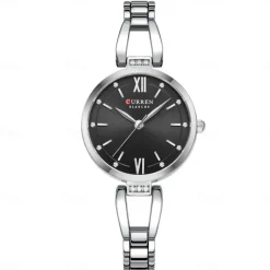 CURREN Women Quartz Watch Minimalist Fashion Wristwatch Waterproof Decoration Stainless Steel Watch