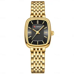 CURREN Women Quartz Watch Creative Minimalist Fashion Casual Waterproof Decoration Stainless Steel Watch