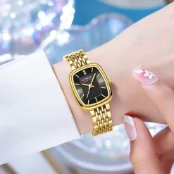 CURREN Women Quartz Watch Creative Minimalist Fashion Casual Waterproof Decoration Stainless Steel Watch