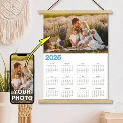 Custom 2025 Calendar Posters with Hangers Wall Art Canvas Prints and Poster Personalized Poster