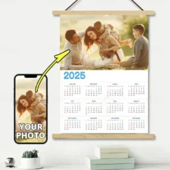 Custom 2025 Calendar Posters with Hangers Wall Art Canvas Prints and Poster Personalized Poster