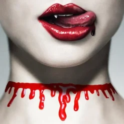 Cut Bloody Necklaces Halloween Props Jewelry Irregular Bloodstained Necklaces Halloween Creative Necklaces