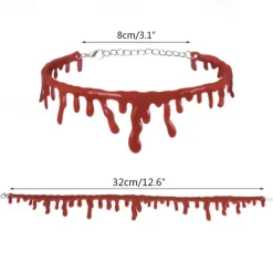 Cut Bloody Necklaces Halloween Props Jewelry Irregular Bloodstained Necklaces Halloween Creative Necklaces