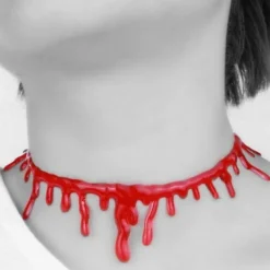 Cut Bloody Necklaces Halloween Props Jewelry Irregular Bloodstained Necklaces Halloween Creative Necklaces