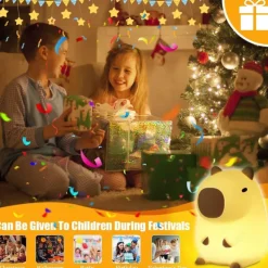 Cute Cartoon Capybara Silicone Night Light USB Rechargeable Timing Dimming Sleep Night Lamp for Children's Room Decor