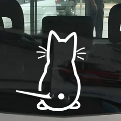 Cute Kitten Cat Car Windshield Wiper Art Sticker Decor Lovely Animal Cat Mural Art Decal for Car Rear Wiper