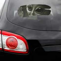 3D Alien Cracked Car Sticker Cool Self-Adhesive PVC Vinyl Auto Racing Decal For Covering Scratches & Pull Flowers11.8 X 7.87 in