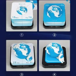 3D Art 2024 2025 Calendar Memo Pad - Creative Earth Paper Carving Sticky Note with Tear-off Calendars Everyday Planner English Language