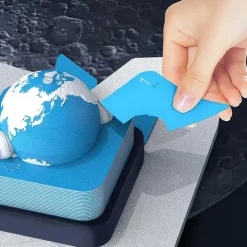 3D Art 2024 2025 Calendar Memo Pad - Creative Earth Paper Carving Sticky Note with Tear-off Calendars Everyday Planner English Language