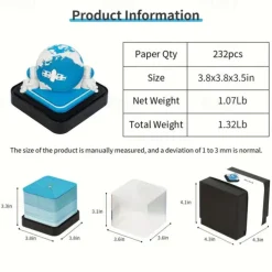3D Art 2024 2025 Calendar Memo Pad - Creative Earth Paper Carving Sticky Note with Tear-off Calendars Everyday Planner English Language
