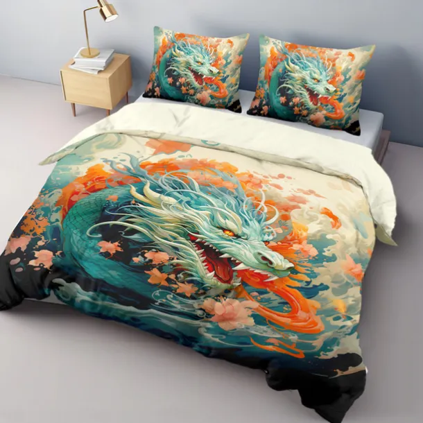 3D Bedding Dragon print Print Duvet Cover Bedding Sets Comforter Cover with 1 print Print Duvet Cover or Coverlet,2 Pillowcases for Double/Queen/King