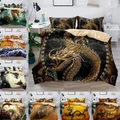 3D Bedding Dragon print Print Duvet Cover Bedding Sets Comforter Cover with 1 print Print Duvet Cover or Coverlet,2 Pillowcases for Double/Queen/King