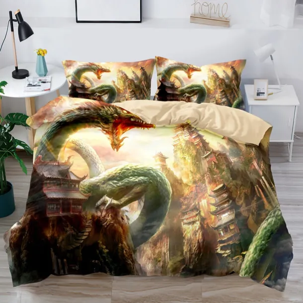 3D Bedding Dragon print Print Duvet Cover Bedding Sets Comforter Cover with 1 print Print Duvet Cover or Coverlet,2 Pillowcases for Double/Queen/King