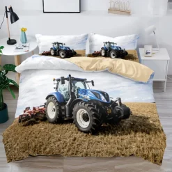 3D Bedding Farm Tractor print Print Duvet Cover Bedding Sets Comforter Cover with 1 print Print Duvet Cover or Coverlet，2 Pillowcases for Double/Queen/King