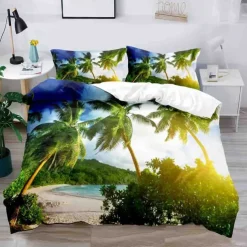 3D Bedding Summer Beach Ocean Marine Life print Print Duvet Cover Bedding Sets Comforter Cover with 1 print Print Duvet Cover or Coverlet，2 Pillowcases for Double/Queen/King