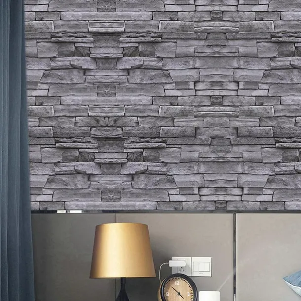 3D Brick Wallpaper Stone Self-Adhesive Peel and Stick Removable Contact Paper Refurbish Apartment Dorm Shop Strange Wall Brick Sticker For Bathroom Decor 17.7''x39.37''