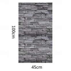 3D Brick Wallpaper Stone Self-Adhesive Peel and Stick Removable Contact Paper Refurbish Apartment Dorm Shop Strange Wall Brick Sticker For Bathroom Decor 17.7''x39.37''