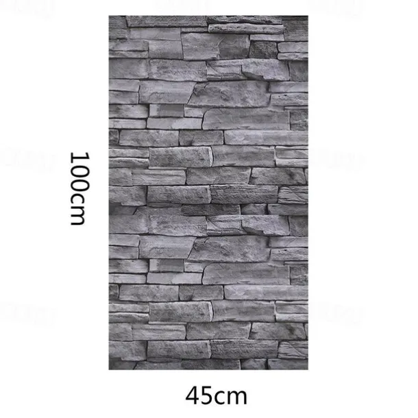 3D Brick Wallpaper Stone Self-Adhesive Peel and Stick Removable Contact Paper Refurbish Apartment Dorm Shop Strange Wall Brick Sticker For Bathroom Decor 17.7''x39.37''