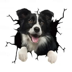 3D Car Stickers Auto Rear Window Puppy Broken Window Stickers French Bulldog Car Stickers Vinyl Decals