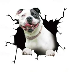 3D Car Stickers Auto Rear Window Puppy Broken Window Stickers French Bulldog Car Stickers Vinyl Decals