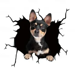 3D Car Stickers Auto Rear Window Puppy Broken Window Stickers French Bulldog Car Stickers Vinyl Decals