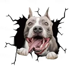 3D Car Stickers Auto Rear Window Puppy Broken Window Stickers French Bulldog Car Stickers Vinyl Decals