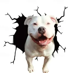 3D Car Stickers Auto Rear Window Puppy Broken Window Stickers French Bulldog Car Stickers Vinyl Decals