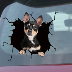 3D Car Stickers Auto Rear Window Puppy Broken Window Stickers French Bulldog Car Stickers Vinyl Decals