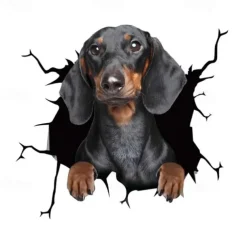 3D Car Stickers Auto Rear Window Puppy Broken Window Stickers French Bulldog Car Stickers Vinyl Decals