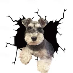 3D Car Stickers Auto Rear Window Puppy Broken Window Stickers French Bulldog Car Stickers Vinyl Decals