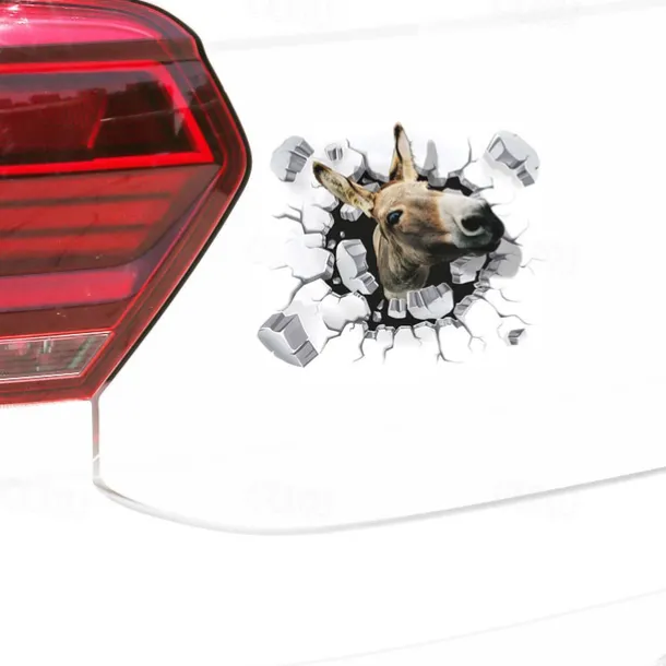 3D Car Stickers Decals Donkey Graphics Stickers PVC Vinyl Car Body Sticker Animal Funny Self-Adhesive Car Door Window Decoration Stickers
