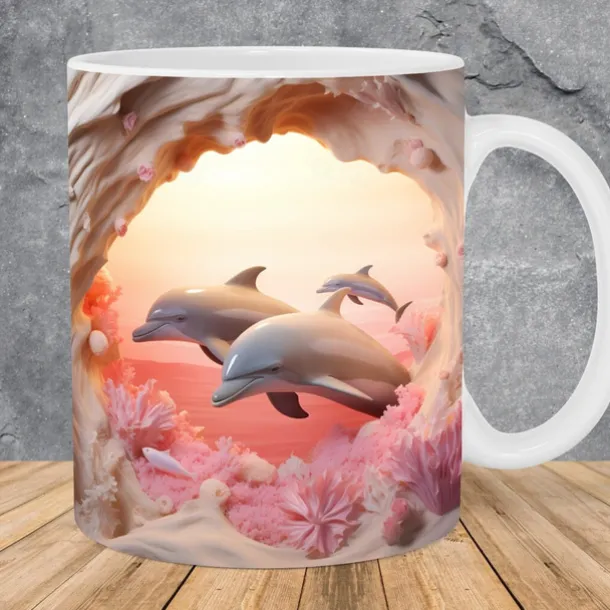 3D Dolphin Ceramic Coffee Mug Oceanic Charm New Arrival Exquisite Fish Design Tea Cup - Perfect for Dolphin Lover