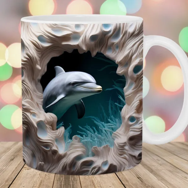 3D Dolphin Ceramic Coffee Mug Oceanic Charm New Arrival Exquisite Fish Design Tea Cup - Perfect for Dolphin Lover