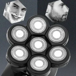 7D Electric Shaver for Men - Waterproof, 7 Floating Cutter Heads, Multifunction USB Rechargeable Razor & Trimmer